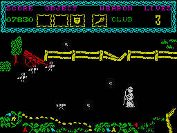 The Curse of Sherwood (ZX Spectrum) screenshot: Bees. They are angry too.