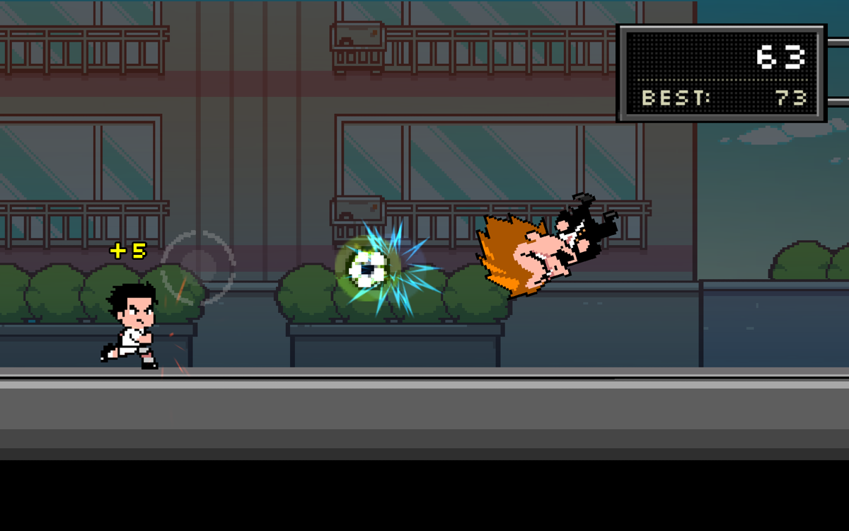 Kick Hero (Android) screenshot: The boss of the first environment is defeated.