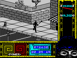 Ninja Remix (ZX Spectrum) screenshot: Level 2, "The Street": <i>Abbey Road.</i>