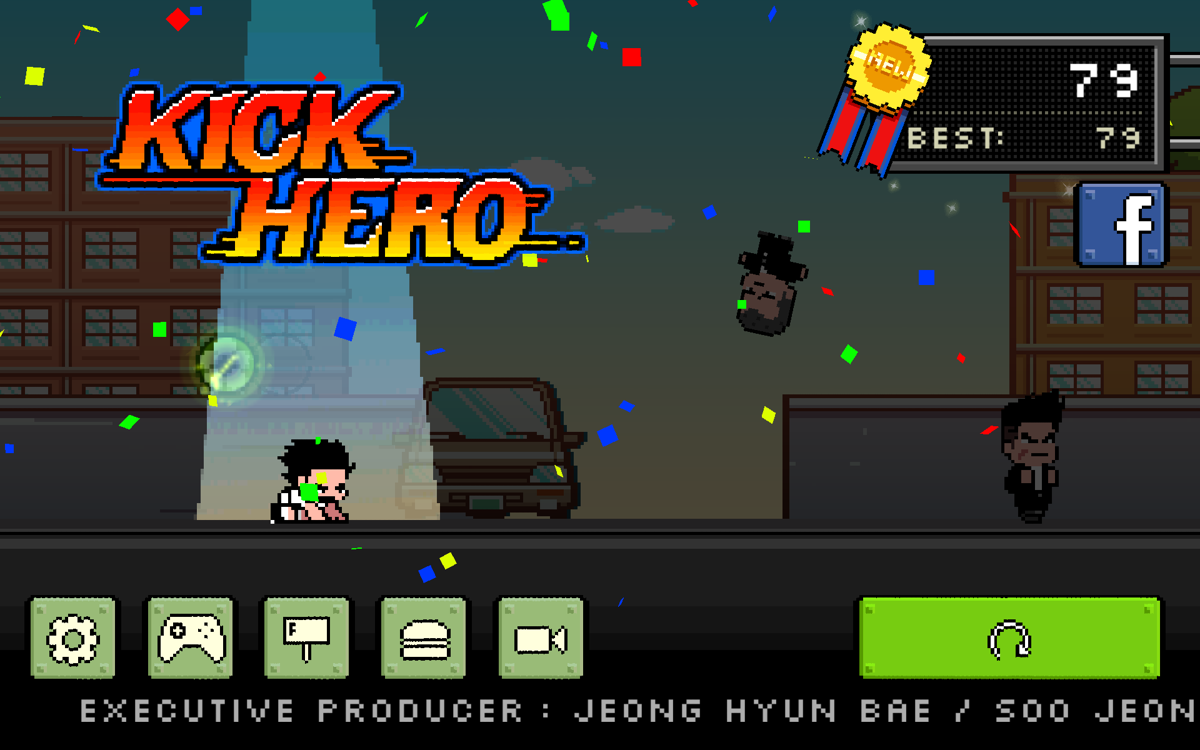 Kick Hero (Android) screenshot: Main menu
