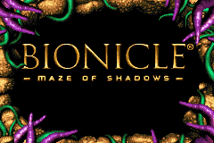 Bionicle: Maze of Shadows (Game Boy Advance) screenshot: Title screen