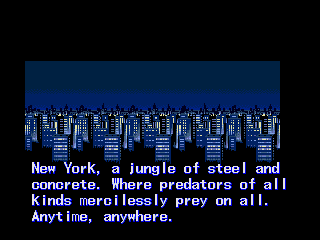 The Punisher (Genesis) screenshot: Setting up the scene for New York.
