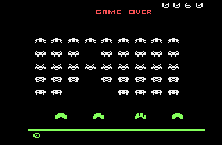 Space Instigators (Atari 2600) screenshot: I lost all my lives. Game over.