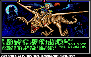 Death Knights of Krynn (Amiga) screenshot: A huge death dragon...