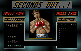 Seconds Out (Atari ST) screenshot: Main menu