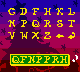 Santa Claus Junior (Game Boy Color) screenshot: Password