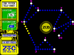 Zub (ZX Spectrum) screenshot: Zub system Teleportation.