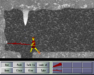 Lost on Parrot Island (Amiga) screenshot: Using a branch