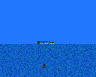Lost on Parrot Island (Amiga) screenshot: Land in sight