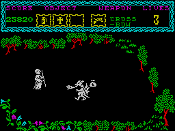 The Curse of Sherwood (ZX Spectrum) screenshot: Dragon guarding gold.