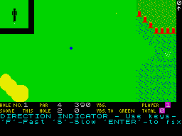 Handicap Golf (ZX Spectrum) screenshot: Putting