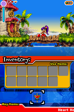 Shantae: Risky's Revenge (Nintendo DSi) screenshot: Shantae is rewarded for her efforts with a large gem.