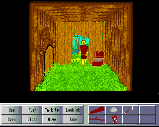 Lost on Parrot Island (Amiga) screenshot: Inside a hut