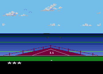 Final Legacy (Atari 8-bit) screenshot: Taking a hit