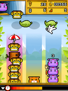 Totomi (J2ME) screenshot: Monkeys can climb above trees