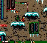 Santa Claus Junior (Game Boy Color) screenshot: Christmas trees are checkpoints