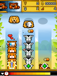 Totomi (J2ME) screenshot: Lions eat zebras