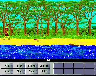 Lost on Parrot Island (Amiga) screenshot: Finding a club