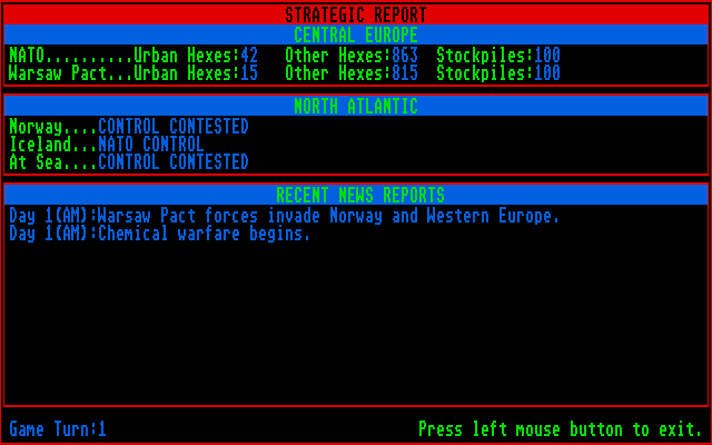 Red Lightning (Atari ST) screenshot: The story so far