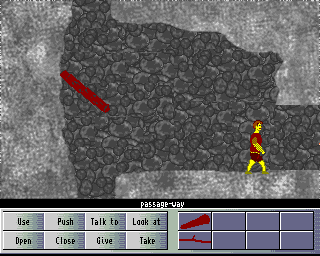 Lost on Parrot Island (Amiga) screenshot: Found a hidden passageway