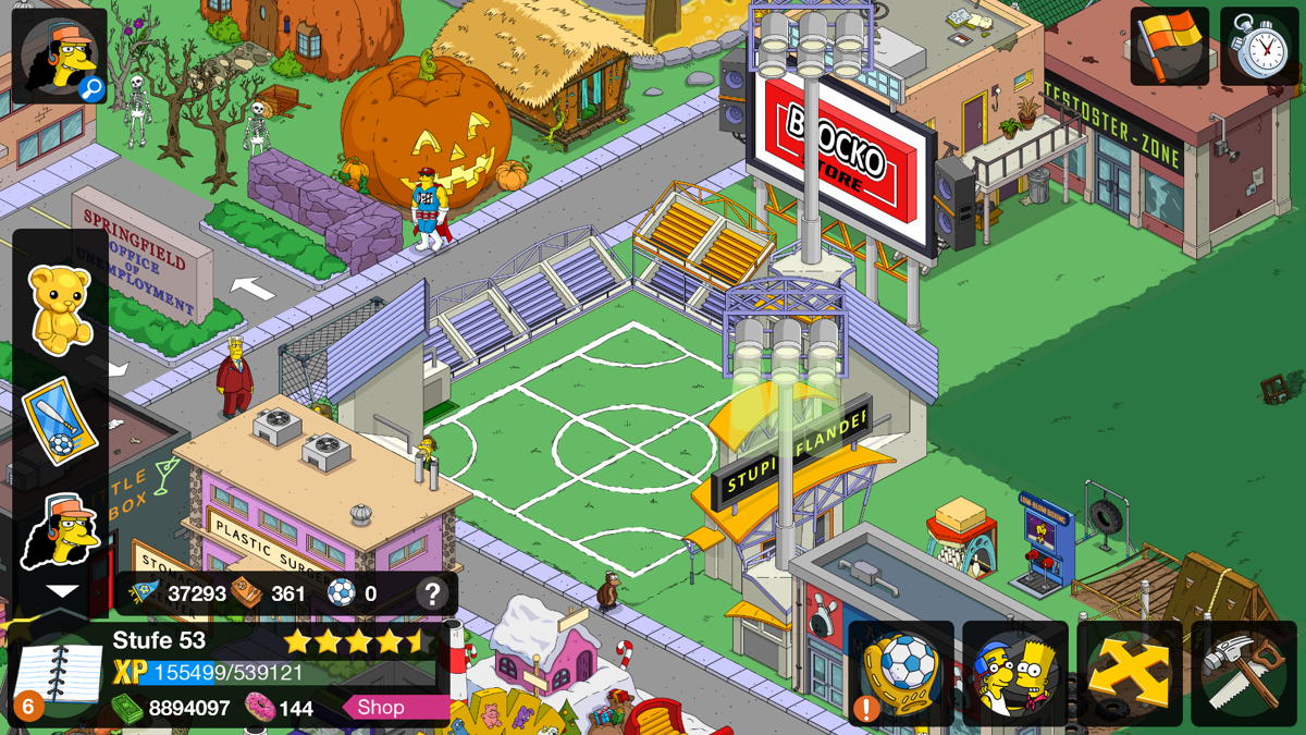 The Simpsons: Tapped Out (Android) screenshot: Tipp-Ball Quest 2015: The area.