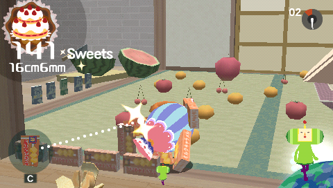 Me & My Katamari (PSP) screenshot: Rolling sweets calamari for ant queen
