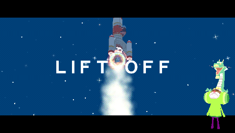Me & My Katamari (PSP) screenshot: Rocket lift off