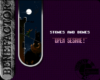 Benefactor (Amiga) screenshot: "Stones And Bones" level - loading screen