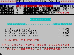 Great Britain Limited (ZX Spectrum) screenshot: Unemployment is good, but other problems exist