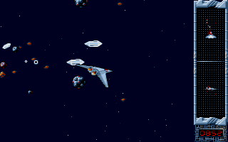 Eagle's Rider (Atari ST) screenshot: Crystals and bombs are here...