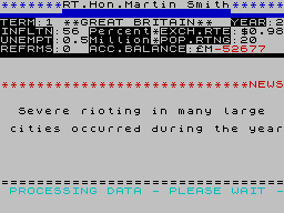 Great Britain Limited (ZX Spectrum) screenshot: We didn't abandon them; they don't vote for us