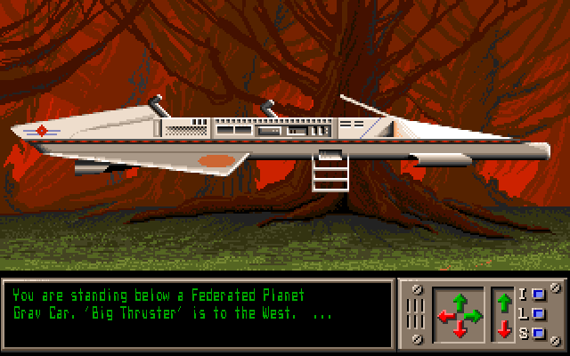 Sex Vixens From Space (Amiga) screenshot: Grav car