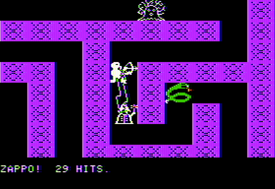 The Caverns of Freitag (Apple II) screenshot: The wizard introduces himself... ZAPPO!