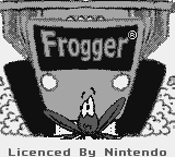 Frogger (Game Boy Color) screenshot: Title screen (b/w)