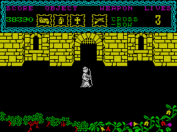 The Curse of Sherwood (ZX Spectrum) screenshot: Entrance to the castle.