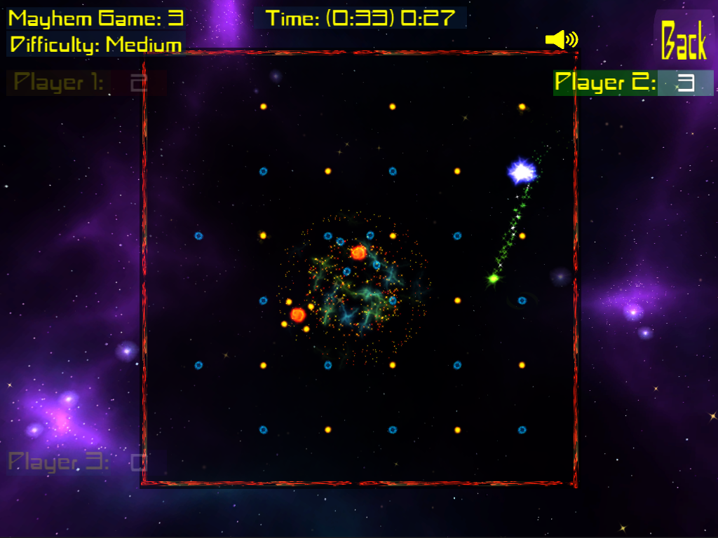 Starbit Twist (iPad) screenshot: 4 player game, Mayhem mode.