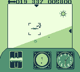 Top Gun: Guts & Glory (Game Boy) screenshot: Locked on, preparing to launch a missile.