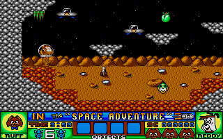 Ruff and Reddy in the Space Adventure (Atari ST) screenshot: Game start