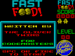 Fast Food (ZX Spectrum) screenshot: Title screen