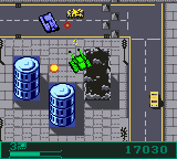 BattleTanx (Game Boy Color) screenshot: Demolish buildings to make a path for yourself