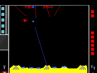 Atari: Anniversary Edition (PlayStation) screenshot: Missile Command - Plane