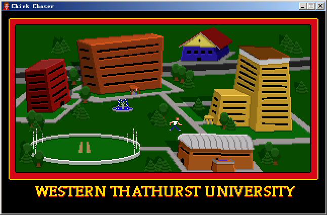 Chick Chaser (Windows) screenshot: Map of the university