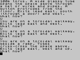 Snowball (ZX Spectrum) screenshot: Corridor exploration