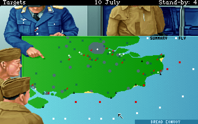 Reach for the Skies (DOS) screenshot: Air controller's screen
