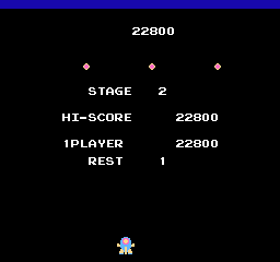 TwinBee (NES) screenshot: Stage 1 cleared