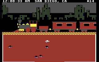 Agent USA (Commodore 64) screenshot: Beginning the game in San Diego