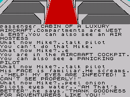 Spy-Trek Adventure (ZX Spectrum) screenshot: One of the more surreal solutions