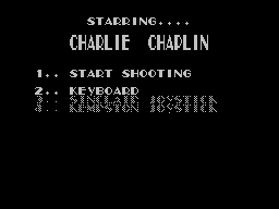 Charlie Chaplin (ZX Spectrum) screenshot: Main menu