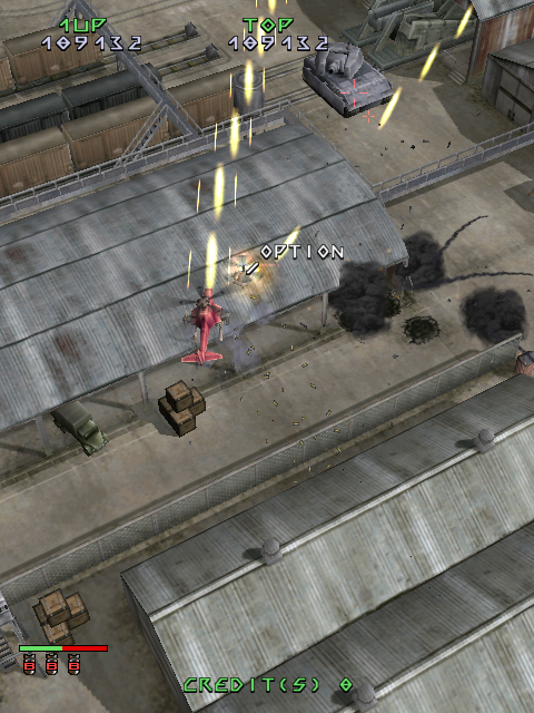 Under Defeat (Dreamcast) screenshot: Beginning of level 2 - "The Battleship"