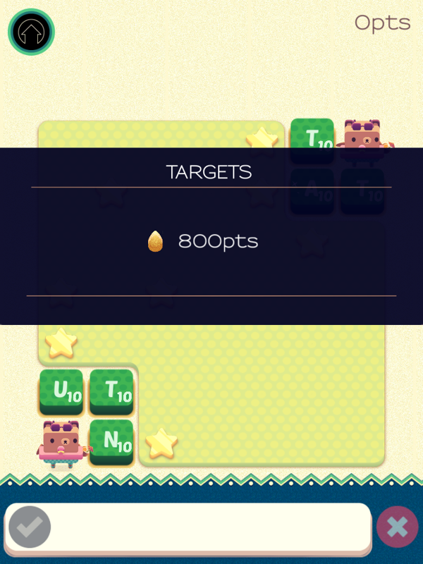 Alphabear (iPad) screenshot: This time the target is 800 points